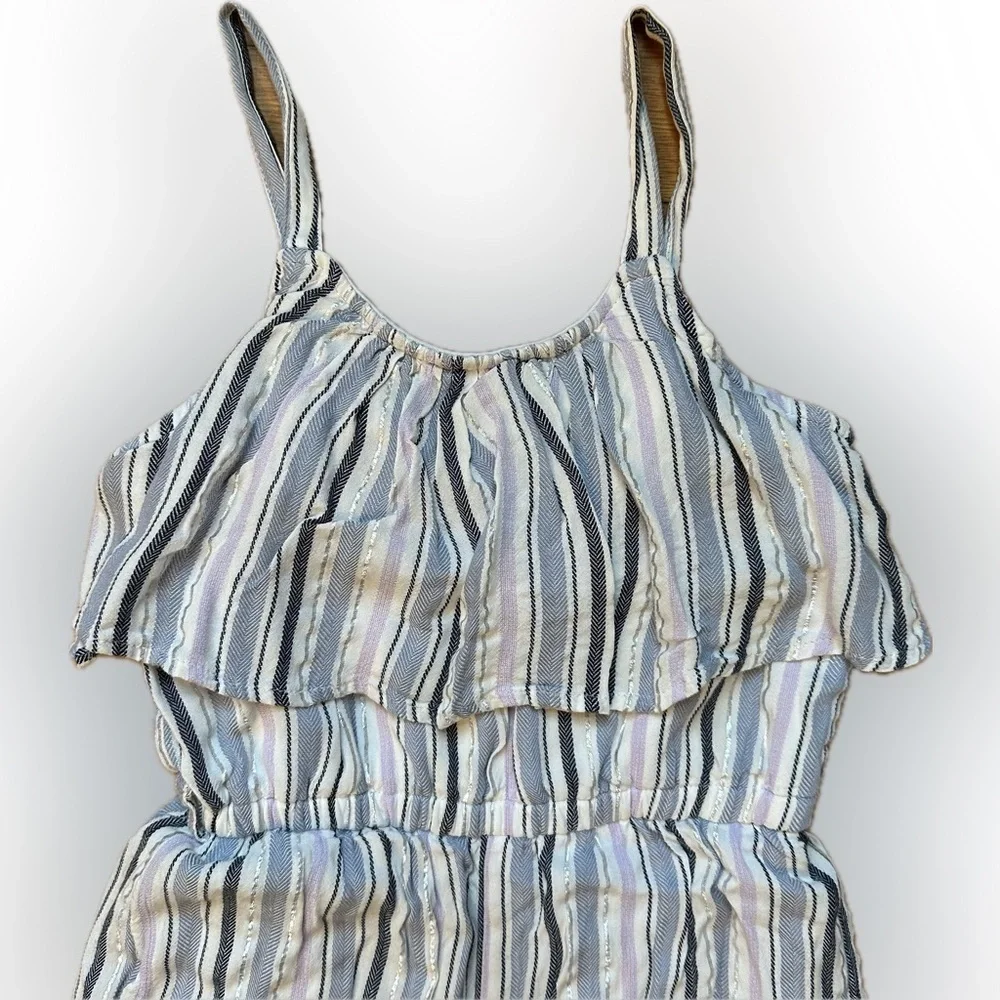 Justice Striped Pastel Sleeveless Spring Summer Romper Jumpsuit Sz Girls M (10)